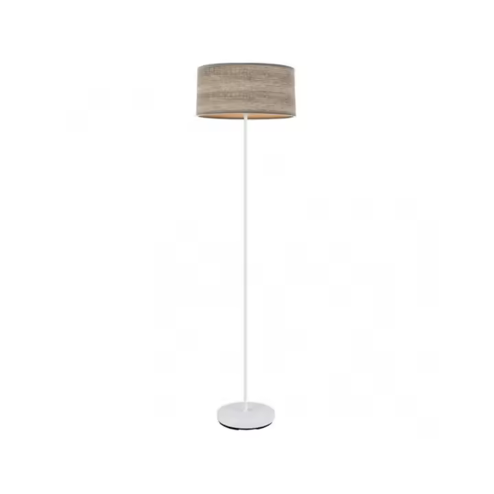 Fabrilamp - Pie Salon Jerte 1xe27  Blanco/madera Gris 165x40x40 Cm - 1