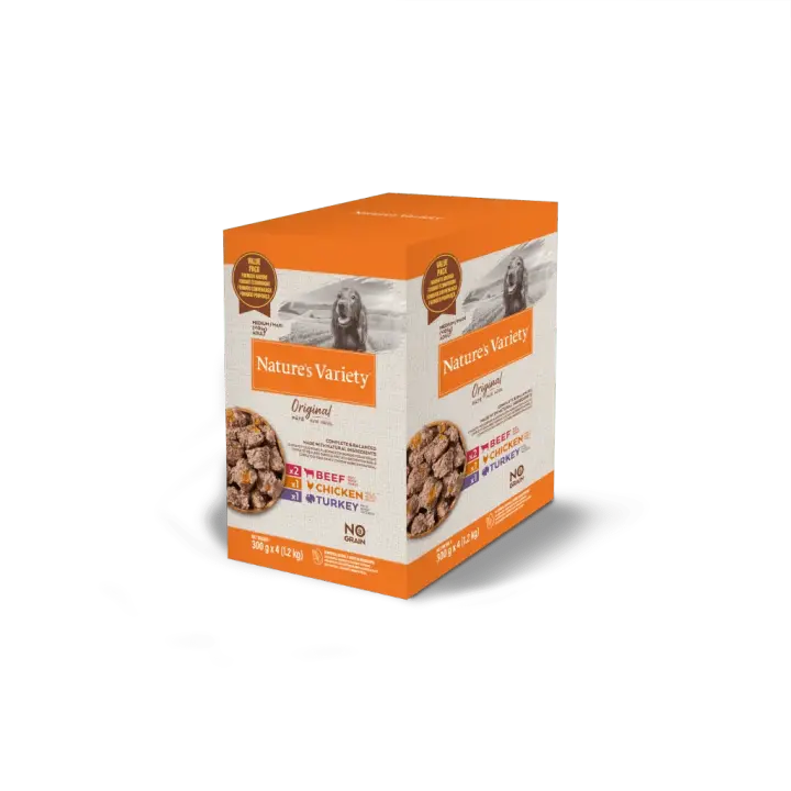 Nature's Variety Original Paté Multipack Medium/Maxi - 4 x 0,3 Kg - 2 x Buey + 1 x Pollo + 1 x Pavo - 1