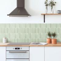 Pegatinas De Escala De Pez 3D Para Cocina Y Baño Self-Adhesive Resistentes Al Agua Y Moho Tamaño 30x30cm Color Verde Moderno - details 2