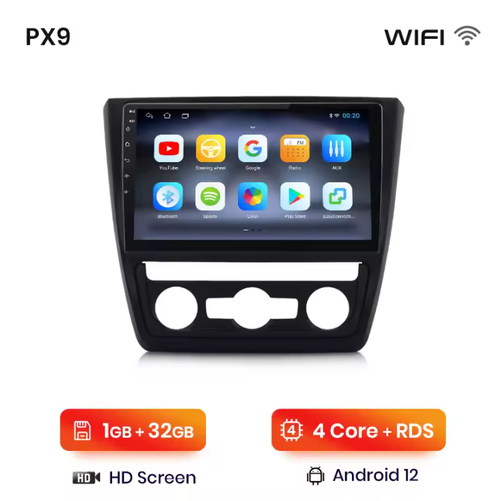 AWESAFE inalámbrico CarPlay Android Auto Radio para SKODA  5L 2009 2010 2011 2012 2013 2014  coche reproductor multimedia GPS 2 din autoradio volante controles RDS Bluetooth - 1