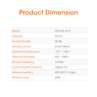 Alarma Inteligente Tuya Zigbee Con Sirena Sensor De Temperatura Y Humedad Para Seguridad Doméstica Con Alertas De Estroboscopio Compatible Con Hub TUYA - details 8