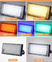 Lámpara De Inundación LED 50W RGB IP66 Impermeable Para Jardín Con Reflectores De Color Rojo Verde Azul Luz De Exterior AC220V - details 5