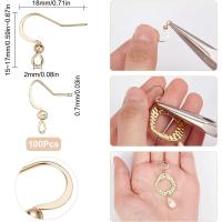 100 Piezas De Oídos En Oro Pálido 18K Platinado Gancho De Pescuezo Francés Aleación De Acero Inoxidable Con Punto De Sujeción - details 1