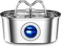 Fuente de agua para mascotas de acero inoxidable, dispensador de agua automático de 3,2 L, cuenco de agua silencioso, bandeja de filtro, con ventana de nivel de agua - details 5