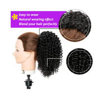 Extension De Cabello Sintético Con Cordón Curly Para Mujeres Africanas Ponytail Afro Corto Textura Kinky Color Sólido 10 Pulgadas - details 4
