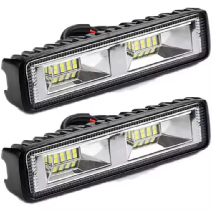 2 x 12V 24V LED Luz de trabajo 16 LED 48W Luz de trabajo, IP67 Profundidad impermeable Luces de trabajo todoterreno para automóvil Motocicleta Tractor Camiones ATV SUV (48W) - 1