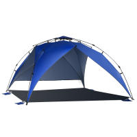 Outsunny Tienda de Playa Plegable Carpa de Playa con Bolsa de Transporte Apertura Automática Protección UV e Impermeable para Parque Camping 247x247x145 cm Azul - details 0