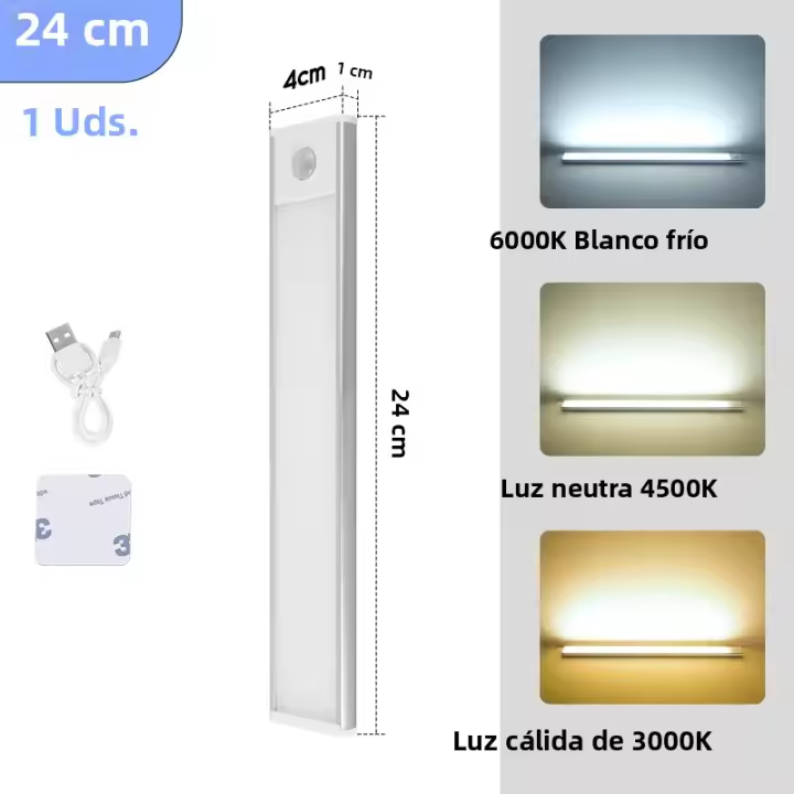 Lámparas De Armario LED Con Sensor De Movimiento Recargables Luz Nocturna Para Cocina Y Armario Habitación Iluminación Interior - 1
