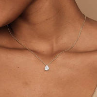 Collar Korean Minimalista Para Mujer En Color Oro Con Colgante De Corazón Y Lluvia De Cristal Joyería De Boda Regalo N481 - details 16