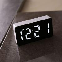 Reloj De Alarma Digital LED Espejo Pequeño Para Decoración De Habitación Moderno Con Luz Trasera Tablero De Control De Tiempo Accesorio Para Escritorio - details 2