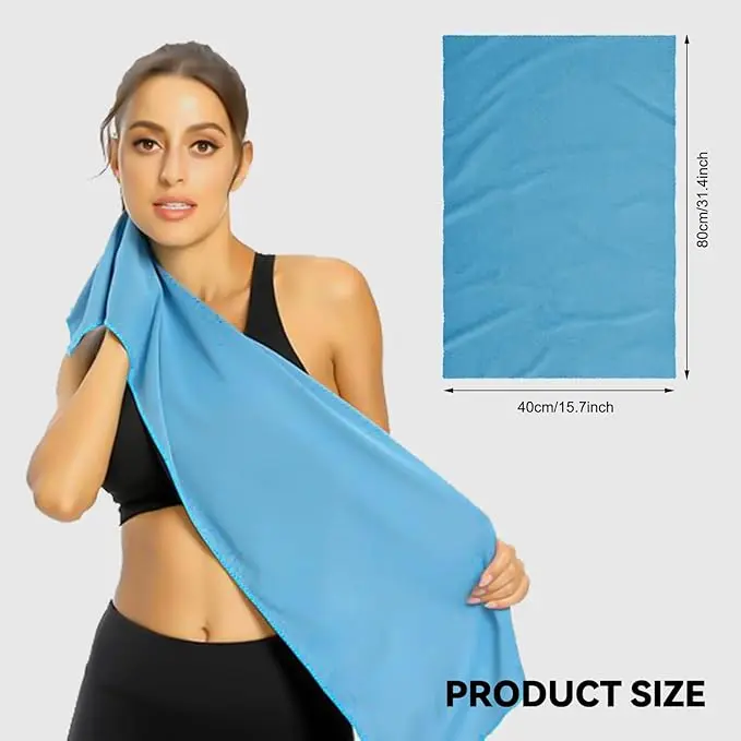 3 Pcs/Set Toalla de Microfibra Fitness，Toalla de Viaje Ligera y compacta - Toalla de Microfibra para Viajes, Vacaciones, Fitness（80x40cm） - 1
