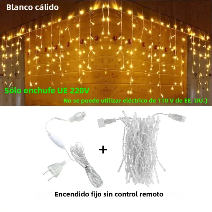 Luces De Cadena LED De Icicle 3.5-40M Para Navidad Y Fiestas Luces De Aparador Con Control Remoto Impermeables Para Exterior Decoración De Calle Y Hogar - 1