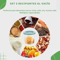 SET 3 RECIPIENTES PARA GUARDAR AL VACÍO - MakeCuisine MC-CONT3. Motor eléctrico incorporado. Diferentes tamaños incluidos. - details 1