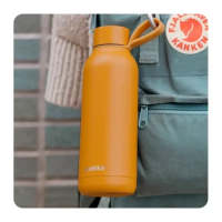 Botella térmica QUOKKA SOLID AMBER con colgador Strap 510ML acero inoxidable boca ancha - Quokka - details 1