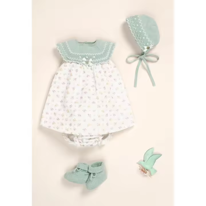 Iris Vestido Bebé Niña Punto Floral - 1