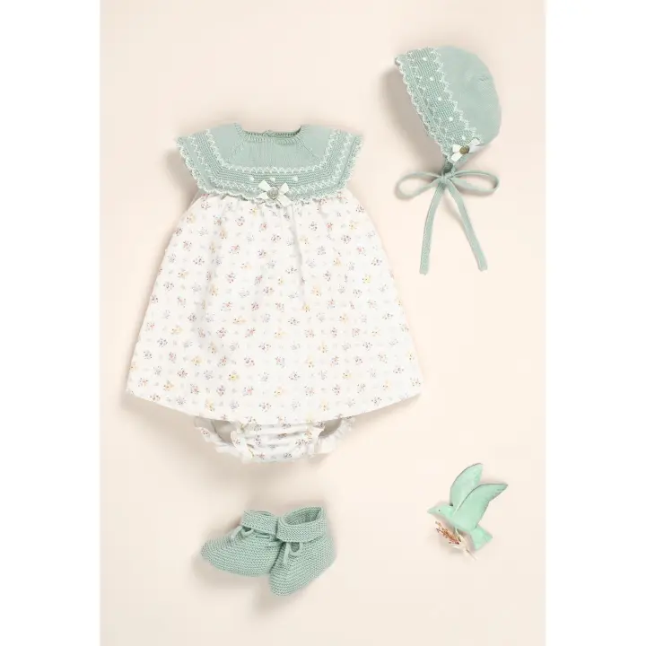 Iris Vestido Bebé Niña Punto Floral - 1