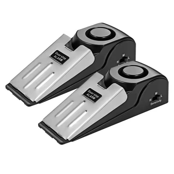 Sistema De Alarma Para Puertas Inalámbricas 2 Piezas 125dB Seguridad Doméstica Antirrobo Bloqueo De Puerta Portátil Alarmas De Presión - 1