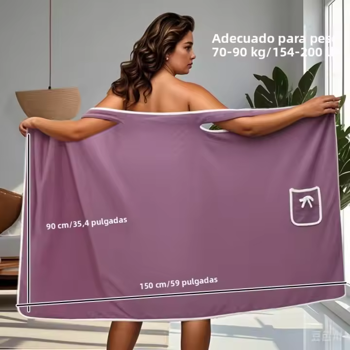 Toalla De Baño Para Mujer Y Niñas 90x150cm Secado Rápido Toallas De Playa Y Spa Toalla De Lavandería Para Gimnasio Estilo Sólido Tela De Superfibra Rectangular Máquina Lavable - 1