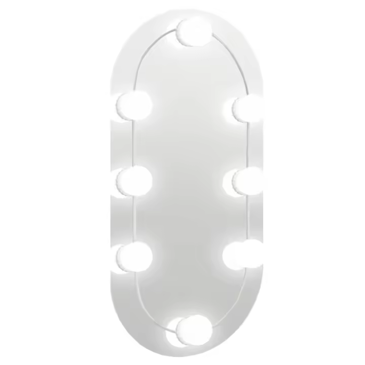 Espejo con LED Lices Vidrio ovalado 40x20 cm, Espejo de maquillaje - 1