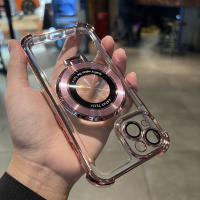Carcasa De Carga Inalámbrica Magsafe Con Anillo Para iPhone 11 12 13 14 15 pro Max plus Transparente Magnética Bumper Cover - details 4
