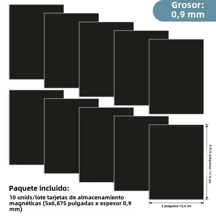 10 Hojas De Goma Magnética 12.6x17.4cm 0.9mm Para Almacenamiento De Tarjetas De Scrapbooking Y Estampado Panel Magnético Para Almacenamiento De Tarjetas DIY - 1