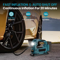 Bomba de aire eléctrica inalámbrica, Inflador de neumáticos de coche, compresor de aire inflable con luz LED para batería Makita de 18V, novedad,Pantalla digital e iluminación LED - details 2