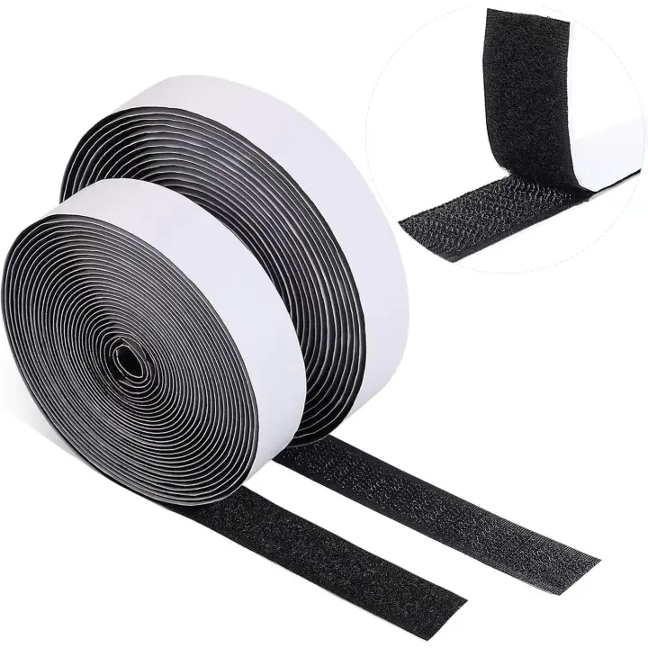 10 Metros 20 mm Auto Adhesivo Cinta Rollo Hook y Loop Tape Gancho y Cinta de Lazo - 1
