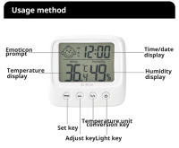 Estación Meteorológica Digital LCD Para Habitación De Bebé Medidor De Temperatura Y Humedad Con Iluminación Retroiluminada Higrómetro Termómetro Para El Hogar - details 4