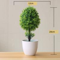 Planta Artificial De Bonsái Pequeña En Maceta Flores Verdes Falsas Ornamentos Para Decoración De Jardín Hogar Hotel Fiesta - details 4