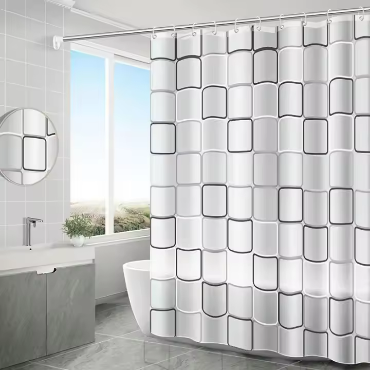 Cortina Ducha con Secado Rápido y Lavable - Cortina Baño Impermeable hecha de Poliester con 12 Ganchos 180 x 200 cm - 1