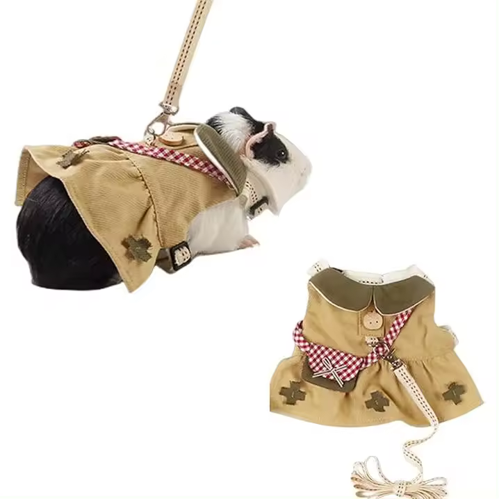 Verde Conjunto de Vestido de Correa de Arnés de Animal Pequeño - 1