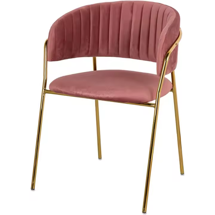 Conjunto de 4 Sillas Presume de Casa de Terciopelo Rosa - 1