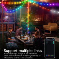 Luces De Cadena LED IP65 Impermeables Con Control Remoto Bluetooth Y Aplicación De Música USB Recargable Para Decoración De Fiestas De Navidad Y Cumpleaños - details 13