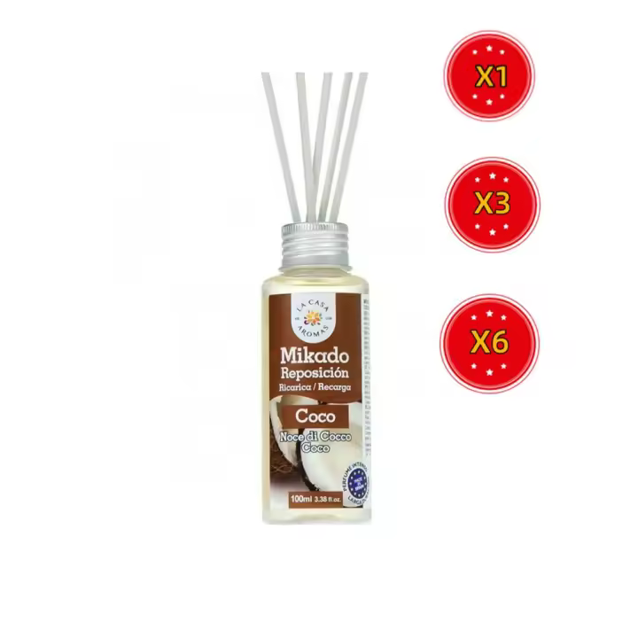 Mikado - Aromatizador de Ambiente 100 Ml - Pack de 3 y 6 Unidades - Variedad de Fragancias - Aromaterapia en Casa - 1