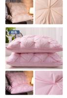 Almohada De Pluma De Ganso Blanca Para Invierno 100% Algodón Capa Superior Estilo 3D Rectangular Para Cuello Queen King Tamaño De La Cama - details 10