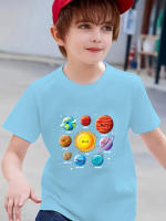 Camiseta De Algodón Para Niños Con Estampado De Aventura Cósmica Manga Corta Versátil Ropa Creativa Para Verano - details 9