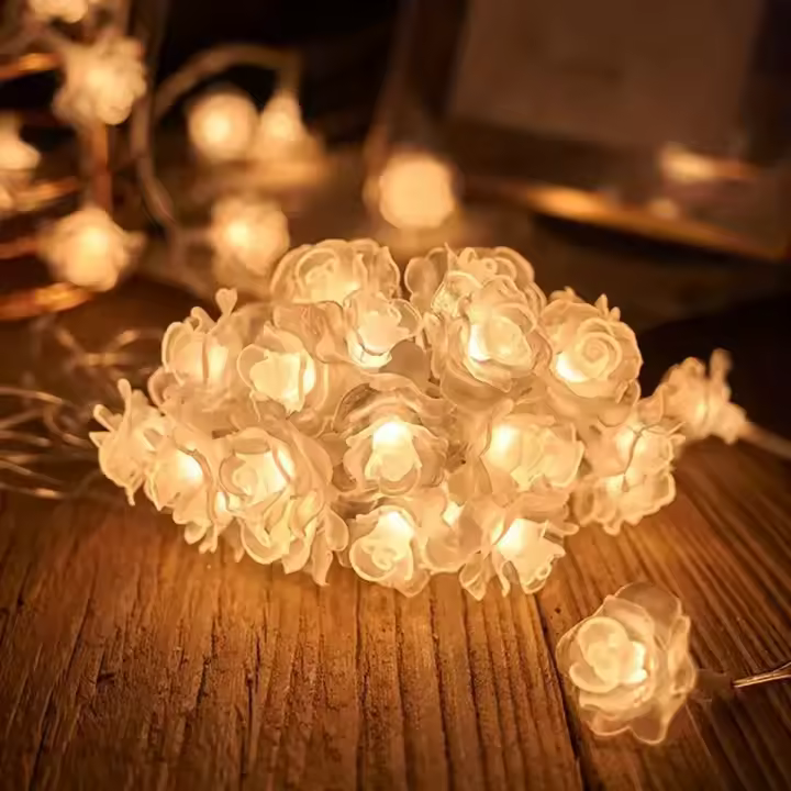 Caja De Batería Para Luces LED En Forma De Rosas 1PC Lámpara De Cadena De Flores Para Fiestas Y Vacaciones De Navidad - 1
