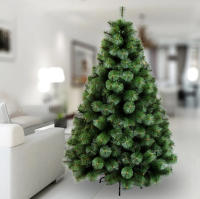 Árbol de Navidad Pino 120-210cm, Abeto Artificial Ignífugo con Hojas de Aguja, Decoración Navideña Ideal para Hogar, Oficina y Local con Piñ - details 3