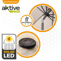 Sombrilla para jardín octogonal 32 luces LED inclinable Aktive - details 3