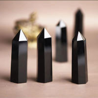 Torre De Obsidiana Natural 1pc Pulida Para Balancin De Círculos Y Hechicería Decoración De Hogar Para Equilibrio De Chakras Y Reiki - details 9