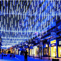 Luces De Cadena Solares LED De Show De Meteoros Guirnalda De Hadas Para Decoración De Navidad Árbol De Navidad Jardín Exterior 8 Tubos 30/50cm - details 16