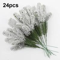 Guirnalda De Ramas De Pino Artificial Verde Para Navidad Decoración De Casa Falsas Plantas Verdes Estilo Nieve Cubierta DIY De Navidad - details 7