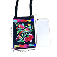 Bolso Bandolera De Estilo Étnico Vintage Para Mujer Con Bordado Pequeño Monedero Y Bolsillo Para Teléfono Móvil De 6.1 Pulgadas - details 2