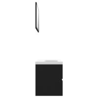 vidaXL Juego de muebles de baño madera de ingeniería negro - details 3