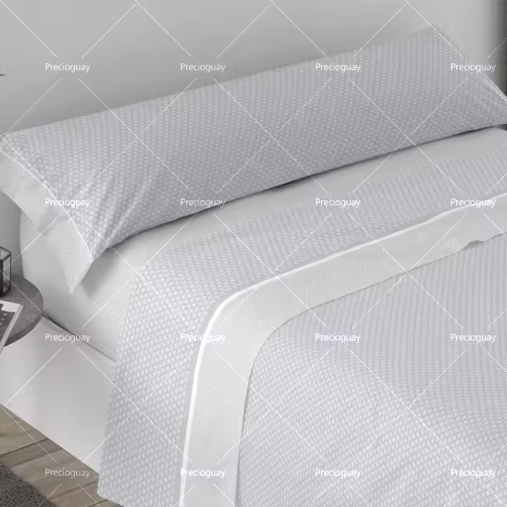 Juego de cama de tres piezas, funda de colchón, textil para el hogar, delicado y suave, agradable para la piel, color sólido, adecuado para sala de estar, dormitorio. - 1