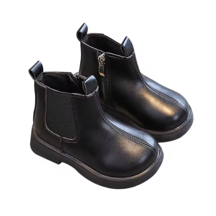 Botas De Moda Para Niños 2023 Otoño Invierno Calientes Zapatos De Nieve Infantiles Niñas Niños Casual De Cuero Retro De Alta Calidad Antideslizantes Talla True Fit - 1