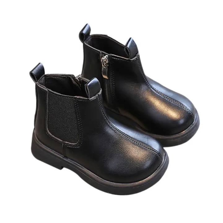 Botas De Moda Para Niños 2023 Otoño Invierno Calientes Zapatos De Nieve Infantiles Niñas Niños Casual De Cuero Retro De Alta Calidad Antideslizantes Talla True Fit - 1