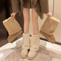 Botas De Nieve Para Mujer Con Aumento De Altura Y Suela Gruesa 2024. Botines De Invierno Con Forro De Peluche Y Algodón Espeso. Material De La Parte Superior PU. Botas De Media Caña. - details 2