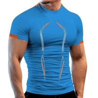 Camiseta De Entrenamiento Para Hombre Verano Transpirable Y Rápida De Secado Para Gimnasio Correr Y Jogging Tops De Fitness - details 7