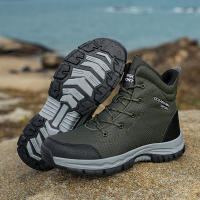 Botas De Invierno Para Hombre Con Piel Fuerte Antideslizante Impermeable Altura Del Tacón Medio Cordones Material De Suela De Goma - details 6